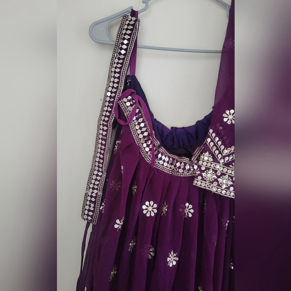 Dazzling Purple Georgette Lehenga Choli - Picture 9 of 15